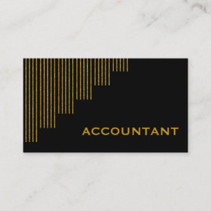 Gold, black vertical stripes accountant business card