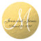 Gold Black Wedding Favour Sticker Initial