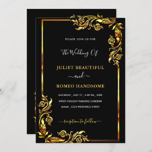 Gold Black Wedding Invitation