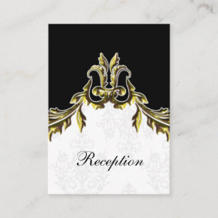 gold black wedding Reception Cards