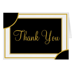 Gold Black Wedding Thank You Geometric