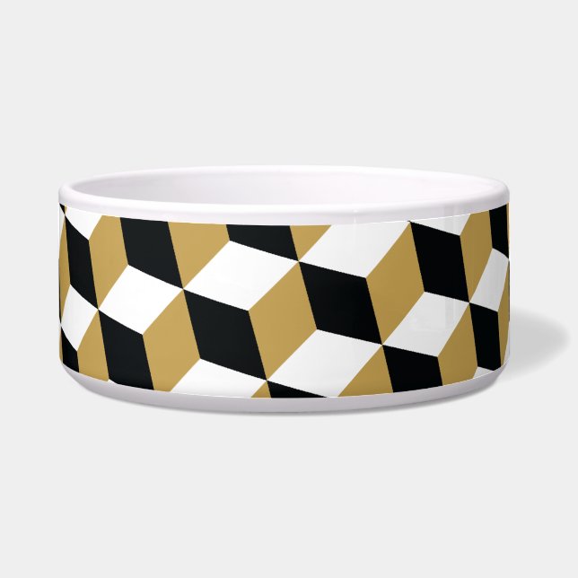 Gold Black & White 3D Cubes Pattern (Front)