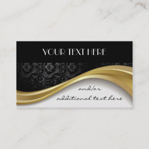 Gold, Black & White Business Card