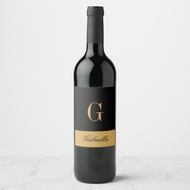Gold Black Wine Label (Front)