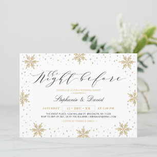 Gold & Black Winter Rehearsal Dinner Party Invitat Invitation