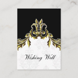 gold black wishing well cards