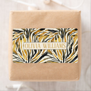 Gold Black Zebra Print Pattern