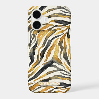 Gold Black Zebra Print Pattern
