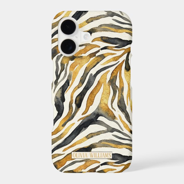 Gold Black Zebra Print Pattern (Back)