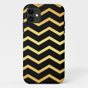 Gold & Black Zig Zag Pattern iPhone 11 Case