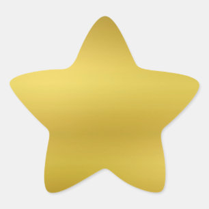 Gold Blank Template Faux Foil  Star Sticker