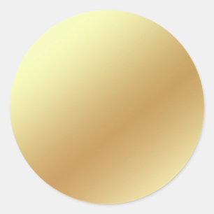 Gold Blank Template Faux Textured Foil Classic Rou Round Sticker