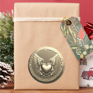 Gold Blank Template Faux Textured Foil  Classic Round Sticker