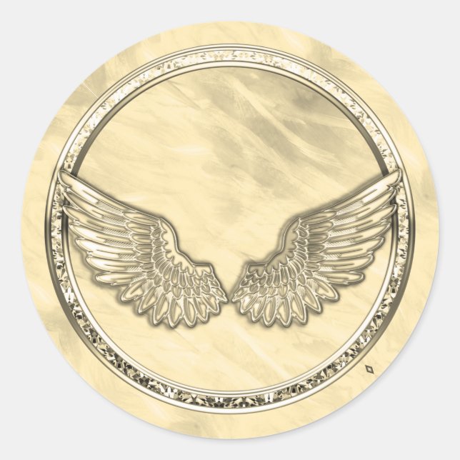 Gold Blank Template Faux Textured Foil  Classic Round Sticker (Front)