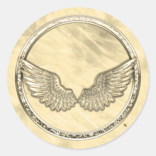 Gold Blank Template Faux Textured Foil  Classic Round Sticker