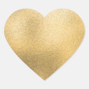Gold Blank Template Faux Textured Foil Heart Sticker
