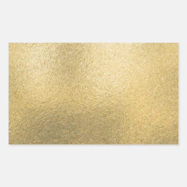 Gold Blank Template Faux Textured Foil  Square Sti Rectangular Sticker (Front)
