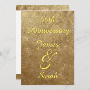 Gold Blends 50th Wedding Anniversary Invitations