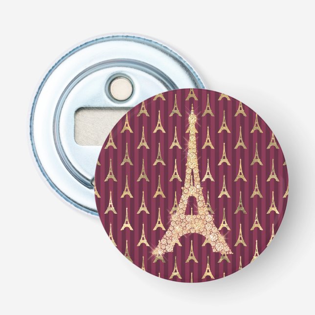 Gold Bling Eiffel Tower Bottle Opener (Front)