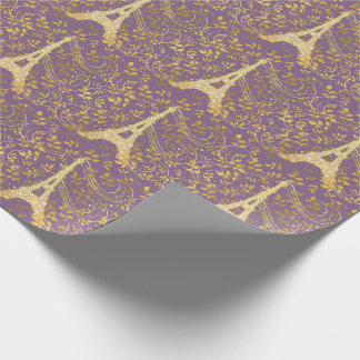 Gold Bling Eiffel Tower Wrapping Paper