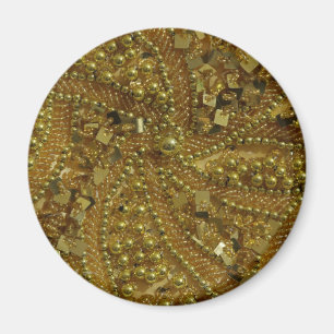 Gold bling glitter & pearls magnet