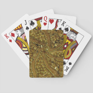 Gold bling glitter & pearls playing cards