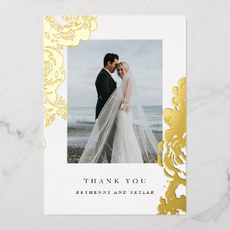 Gold Bloom Foil Thank You