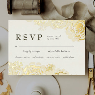Gold Blooms  Foil Invitation
