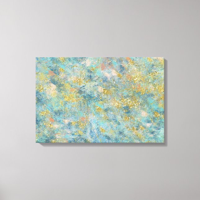 Gold Blue Abstract Canvas Print (Front)
