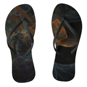 Gold blue and grey abstract jandals