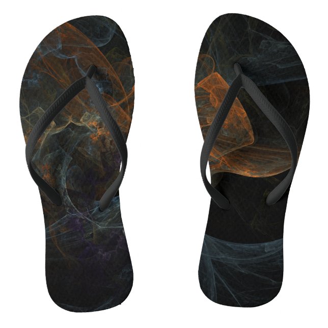 Gold blue and grey abstract jandals (Footbed)