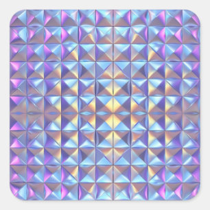 Gold, Blue and Purple Iridescent Geometric 2 Square Sticker