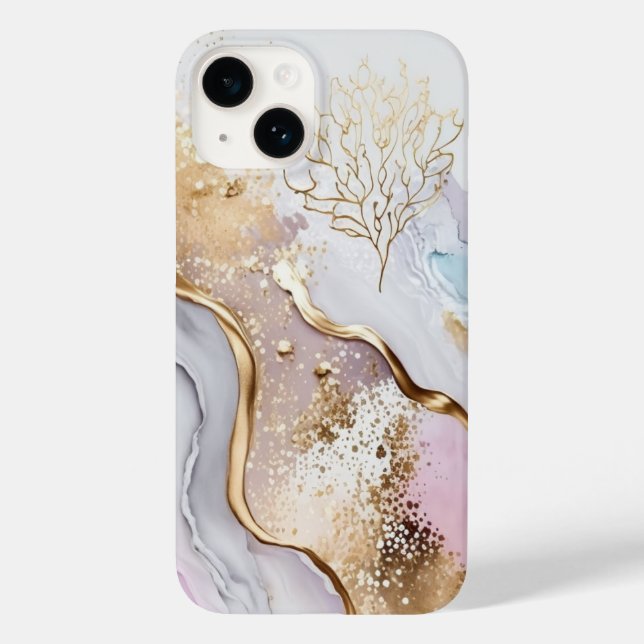 Gold Blue and Purple Marble Case-Mate iPhone Case (Back)