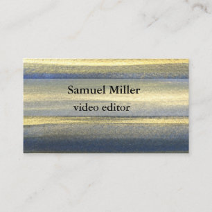 Gold Blue Artistic Original  Editor Business Card