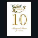 Gold Blue Butterfly Wedding Table Number Card<br><div class="desc">Gold Blue Butterfly Wedding Table Number Card. BlissfulWedding©</div>
