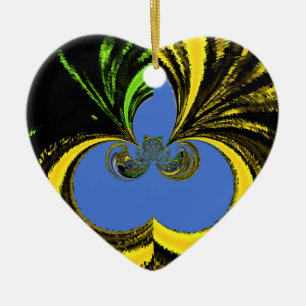 Gold Blue Ceramic Tree Decoration