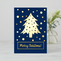 Gold Blue Christmas Tree Xmas Holiday Your Words