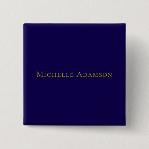 Gold & Blue Color Professional Plain Modern 15 Cm Square Badge