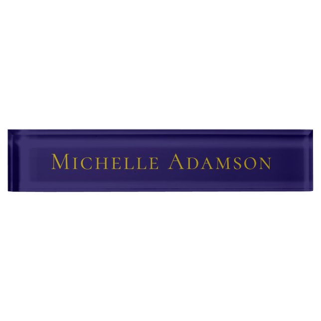 Gold & Blue Color Professional Plain Modern Nameplate (Front)