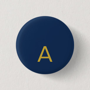 Gold & Blue Colour Monogram Professional Initial  3 Cm Round Badge