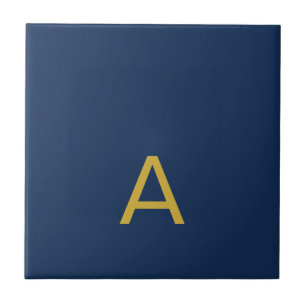 Gold & Blue Colour Monogram Professional Initial Tile