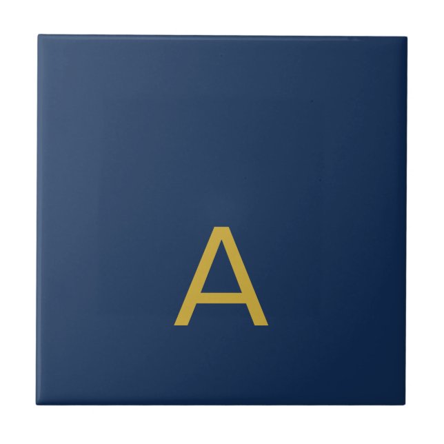 Gold & Blue Colour Monogram Professional Initial  Tile (Front)