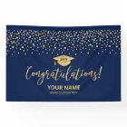 Gold & Blue Confetti Congratulation Graduation