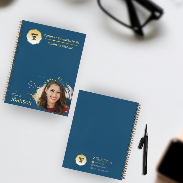Gold & Blue, Corporate Business Photo Notebook (Creator Uploaded)