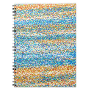 Gold Blue Glitter Abstract Spiral Notebook