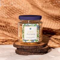 Gold Blue Hydrangea 65th Wedding Anniversary Party