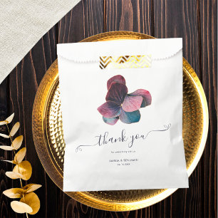 Gold Blue Lavender Purple Hydrangeas Wedding Favour Bags