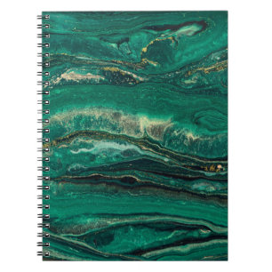 Gold Blue Marbling: Fluid Art Notebook