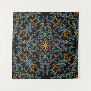 Gold & Blue: Ornamental Vintage Tapestry