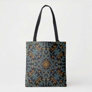 Gold & Blue: Ornamental Vintage Tote Bag